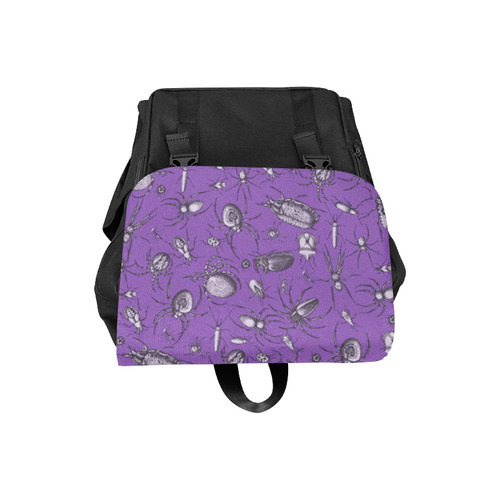 spiders creepy crawlers bugs purple halloween Casual Shoulders Backpack (Model 1623)
