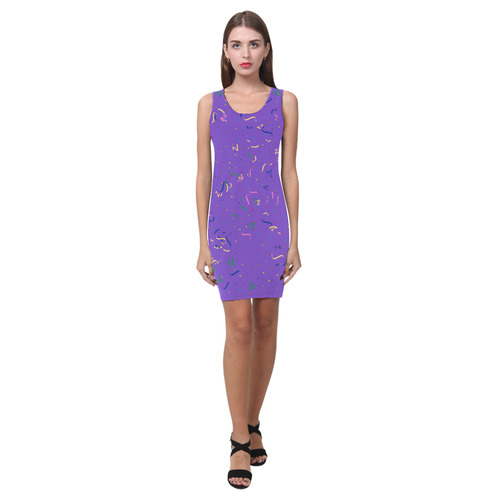 Confetti and  Party Streamers Purple Medea Vest Dress (Model D06)