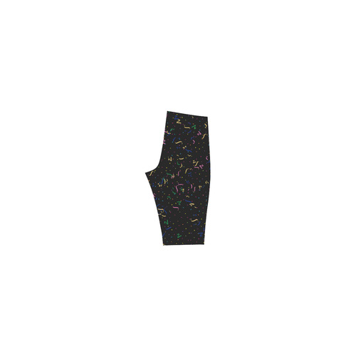 Confetti and  Party Streamers Black Hestia Cropped Leggings (Model L03)