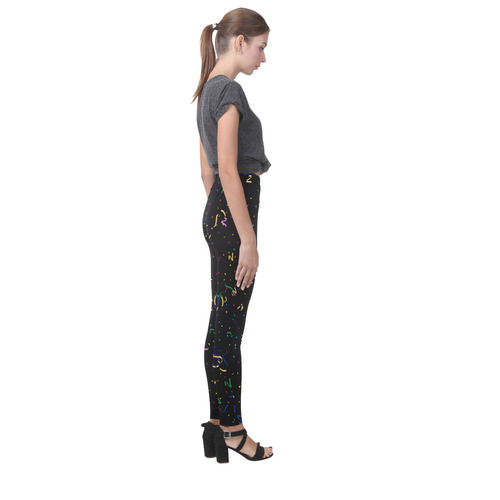 Confetti and Party Streamers Black Cassandra Women's Leggings (Model L01)