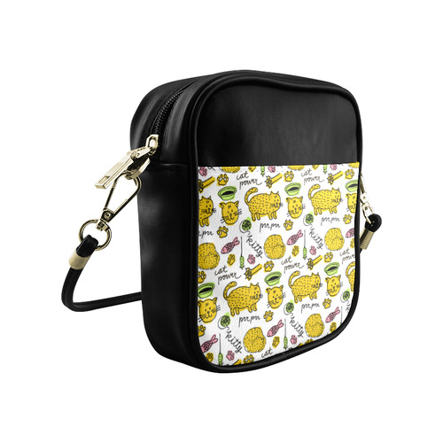 Cute Kitty Cat Power Pattern Sling Bag (Model 1627)