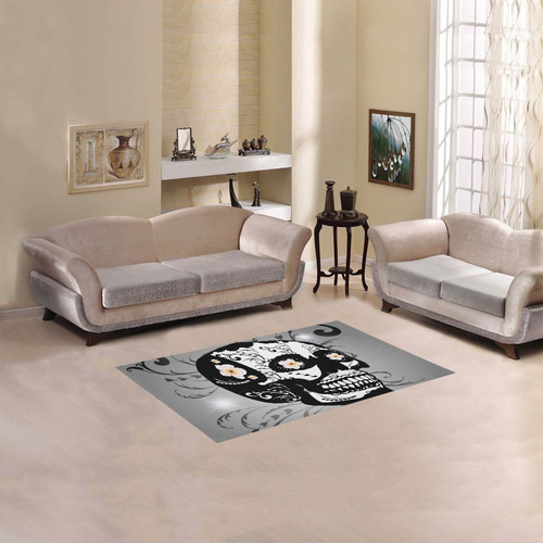 Wonderful sugar skull in black and white Area Rug 2'7"x 1'8‘’