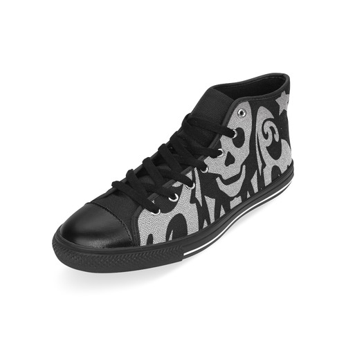 SKULL STAR TRIBAL Men’s Classic High Top Canvas Shoes /Large Size (Model 017)