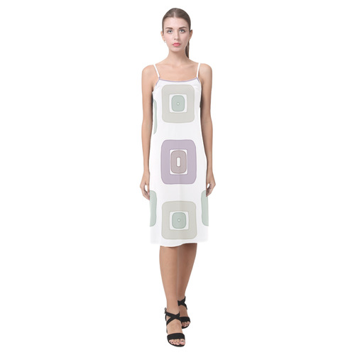 Green and Purple Squares Alcestis Slip Dress (Model D05)