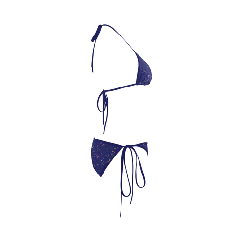 Confetti and  Party Streamers Blue Custom Bikini Swimsuit