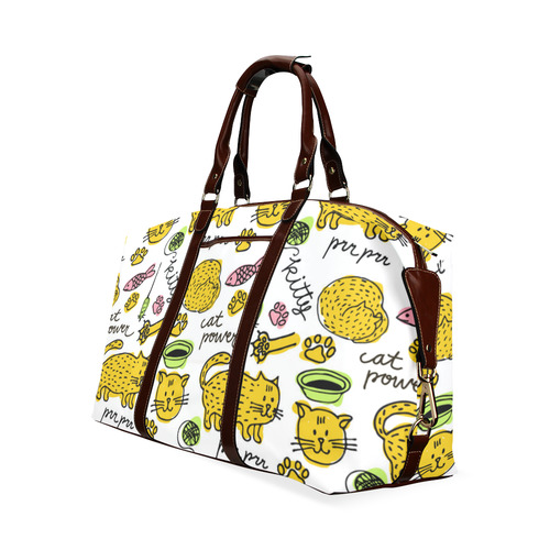 Cute Kitty Cat Power Pattern Classic Travel Bag (Model 1643) Remake