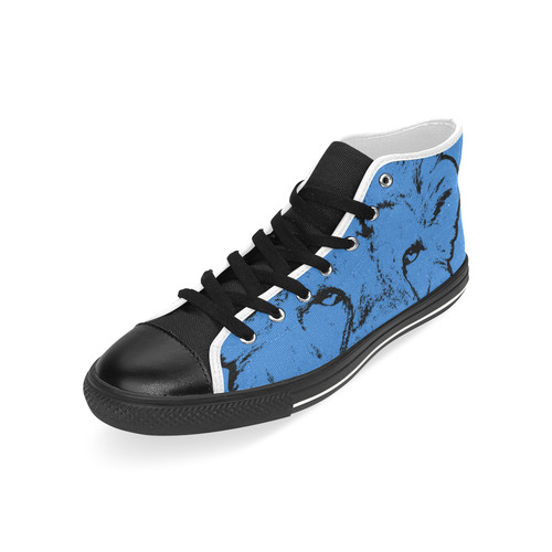 LION BLUE Men’s Classic High Top Canvas Shoes (Model 017)