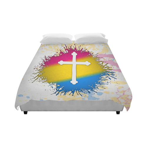 Pansexual Pride Cross Duvet Cover 86"x70" ( All-over-print)