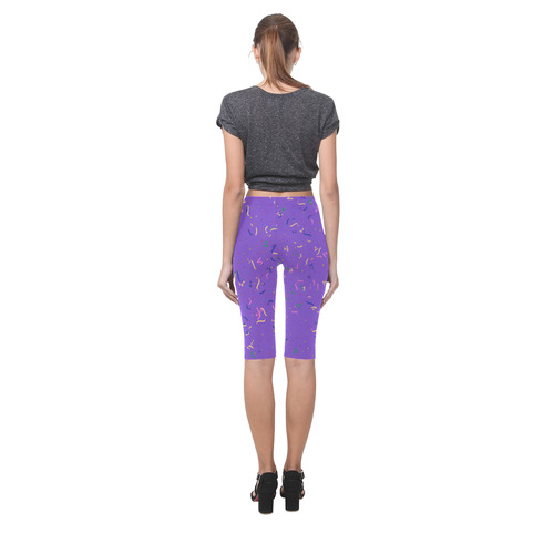 Confetti and  Party Streamers Purple Hestia Cropped Leggings (Model L03)