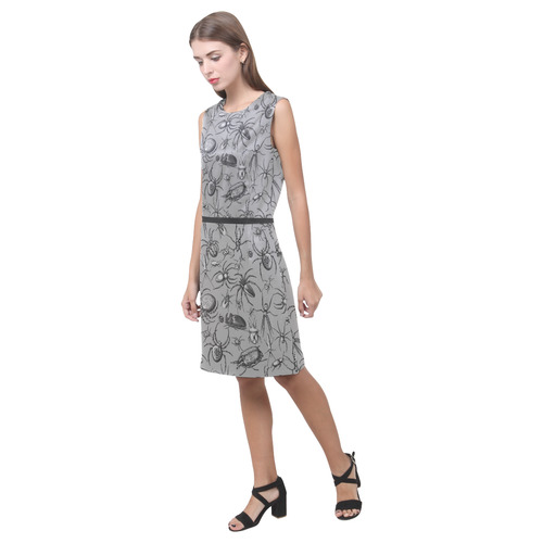 beetles spiders creepy crawlers bugs grey Eos Women's Sleeveless Dress (Model D01)