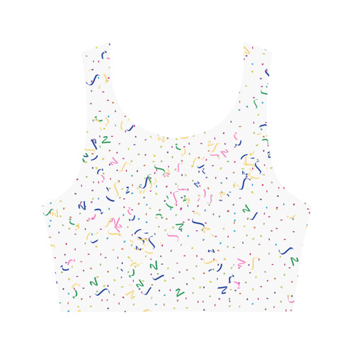 Confetti and  Party Streamers Women's Crop Top (Model T42)