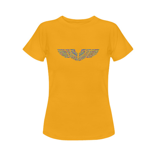 Abstract Triangle Eagle Wings Orange Women's Classic T-Shirt (Model T17）
