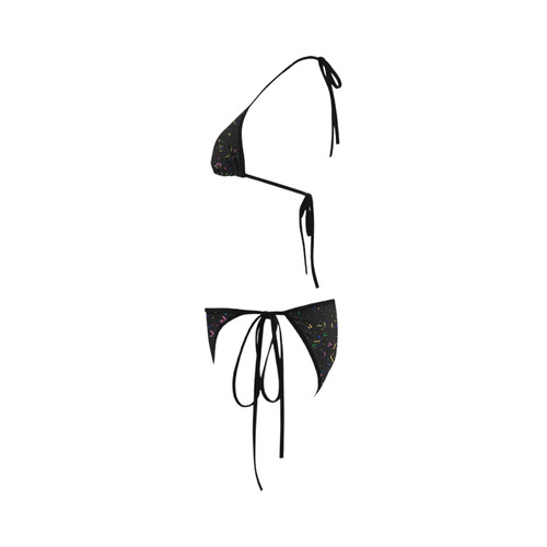 Confetti and  Party Streamers Black Custom Bikini Swimsuit