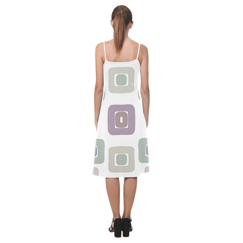 Green and Purple Squares Alcestis Slip Dress (Model D05)