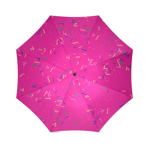 Confetti and  Party Streamers Pink Foldable Umbrella (Model U01)