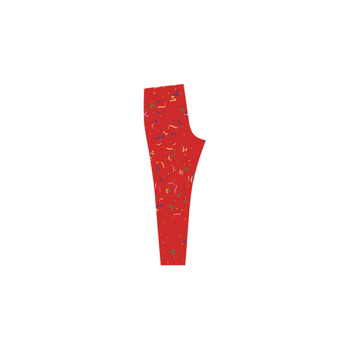 Confetti and Party Streamers Red Cassandra Women's Leggings (Model L01)