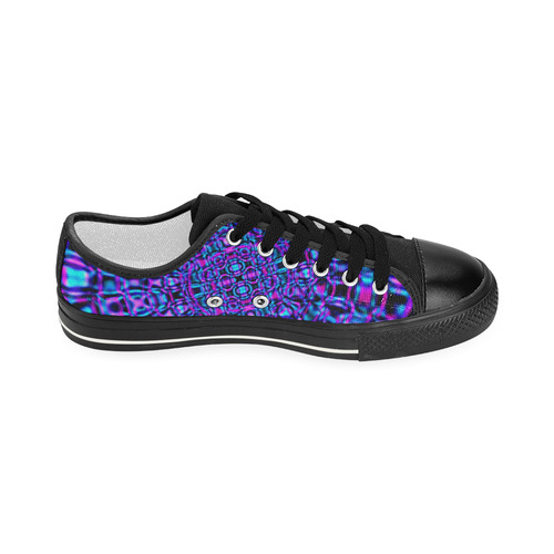 Sapphire Blue Fractal Gems Women's Classic Canvas Shoes (Model 018)