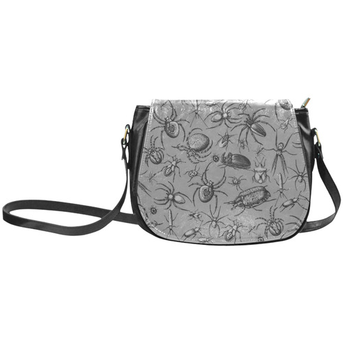 beetles spiders creepy crawlers bugs grey Classic Saddle Bag/Large (Model 1648)