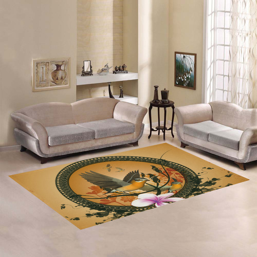 Birds with flowers Area Rug7'x5'