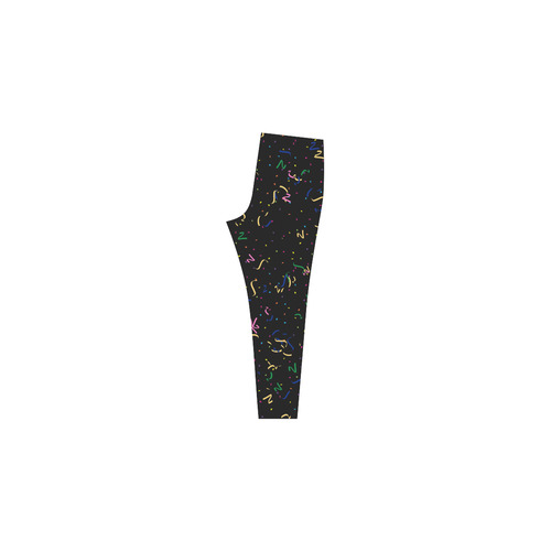 Confetti and Party Streamers Black Cassandra Women's Leggings (Model L01)