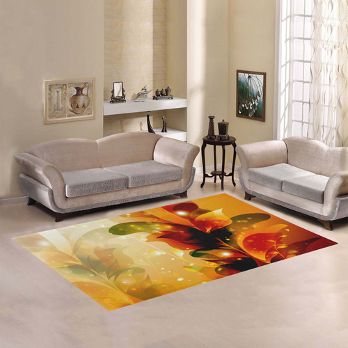 Awesome abstract flowers Area Rug7'x5'