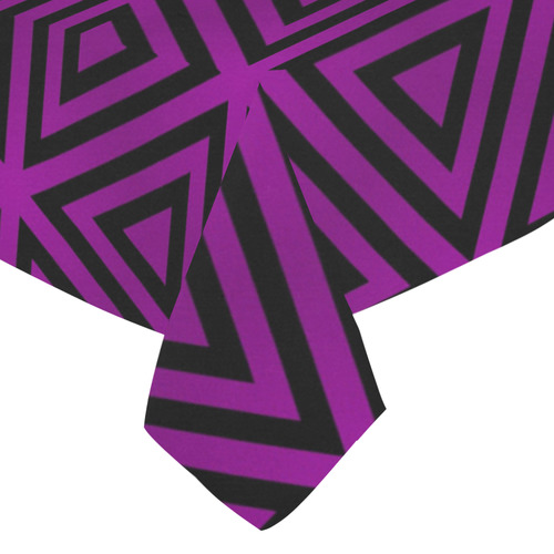 Purple/Black Triangular Pattern Cotton Linen Tablecloth 52"x 70"