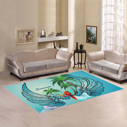 Cute parrot with wings Area Rug7'x5'