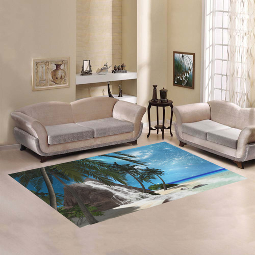 Seascape in the night Area Rug7'x5'