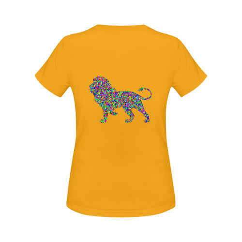 Abstract Triangle Lion Orange Women's Classic T-Shirt (Model T17）