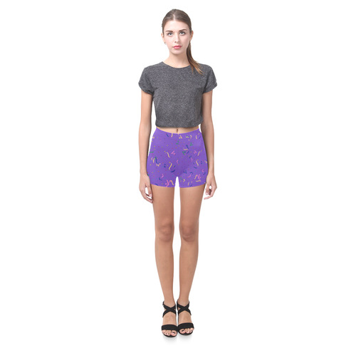 Confetti and  Party Streamers Purple Briseis Skinny Shorts (Model L04)