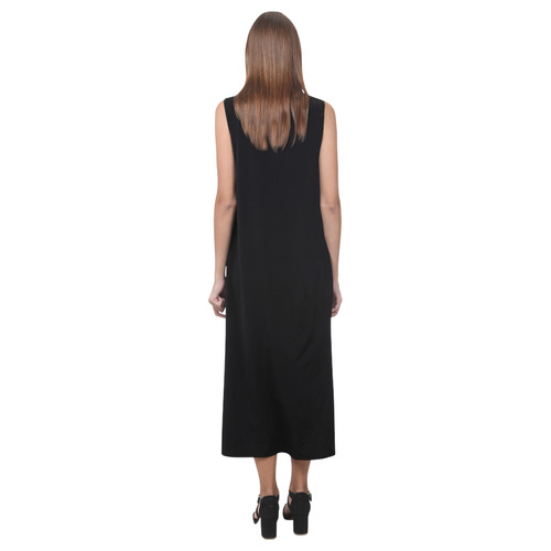 Confetti and  Party Streamers Black Phaedra Sleeveless Open Fork Long Dress (Model D08)
