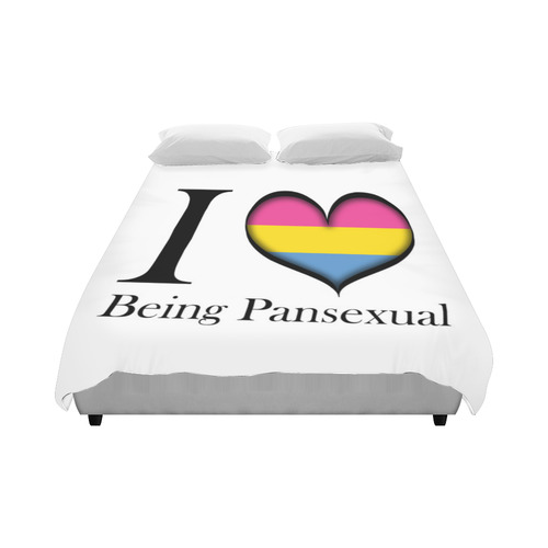I Heart Being Pansexual Duvet Cover 86"x70" ( All-over-print)