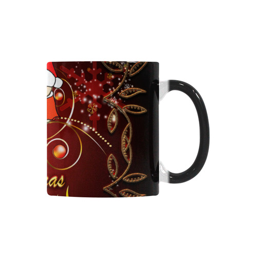 Cute christmas owl on red background Custom Morphing Mug