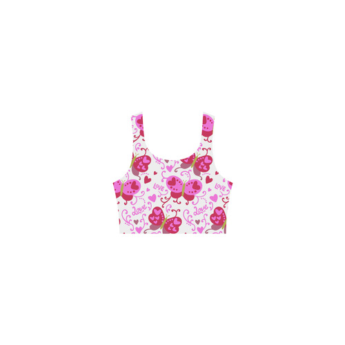 Cute Pink Hearts Butterfly Love Atalanta Casual Sundress(Model D04)