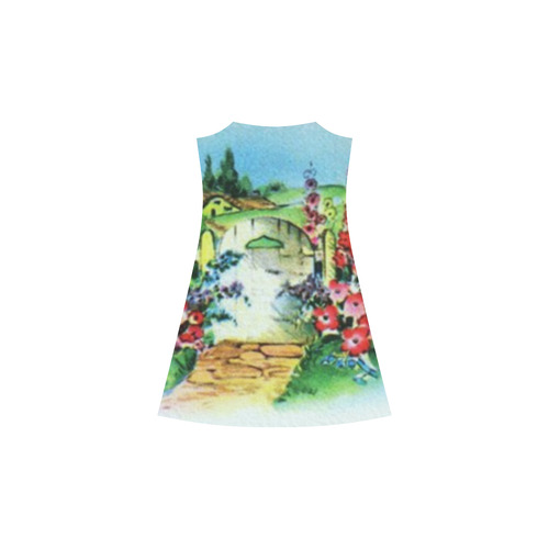 Vintage Country Flower Garden Gate Alcestis Slip Dress (Model D05)