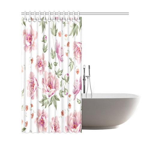 Beautiful Vintage Floral Pattern Shower Curtain 69"x72"