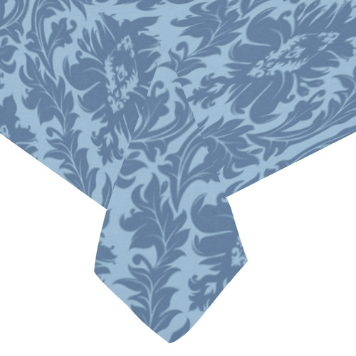 autumn fall colors blue damask pattern Cotton Linen Tablecloth 60"x 104"