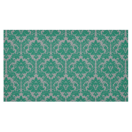 autumn fall colors green grey damask Cotton Linen Tablecloth 60"x 104"