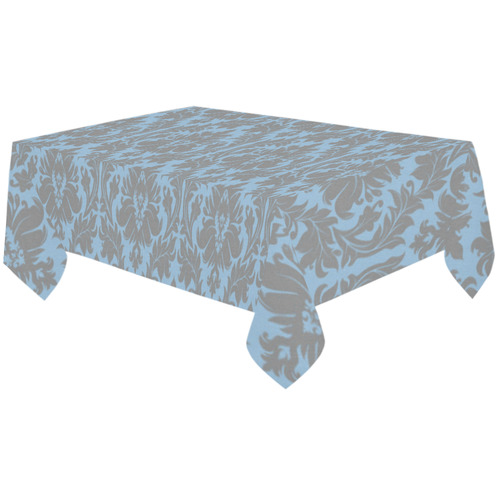 autumn fall colors grey blue damask Cotton Linen Tablecloth 60"x120"