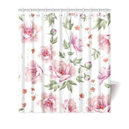 Beautiful Vintage Floral Pattern Shower Curtain 66"x72"