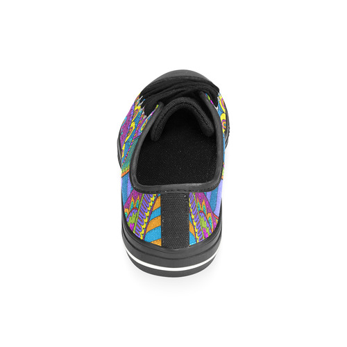 Pop Art PAISLEY Ornaments Pattern multicolored Canvas Women's Shoes/Large Size (Model 018)