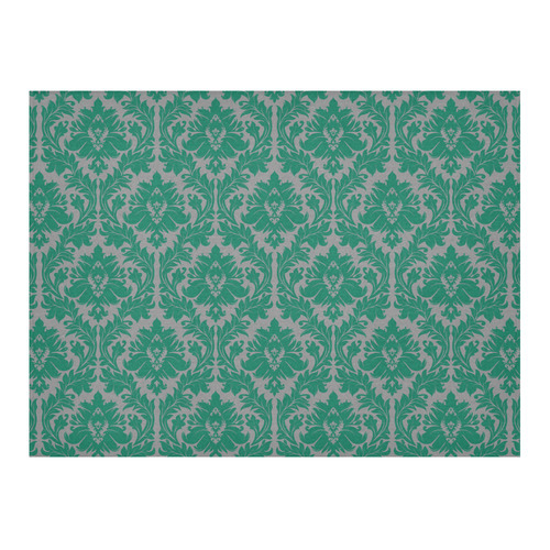 autumn fall colors green grey damask Cotton Linen Tablecloth 52"x 70"