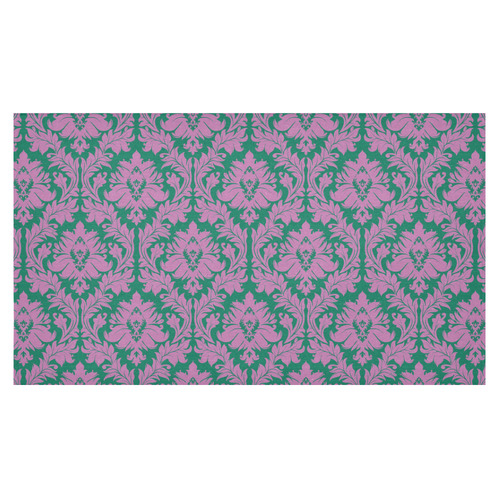 autumn fall colors purple green damask Cotton Linen Tablecloth 60"x 104"