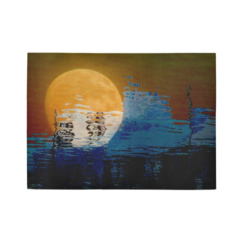 Abstract moon by Martina Webster Area Rug7'x5'