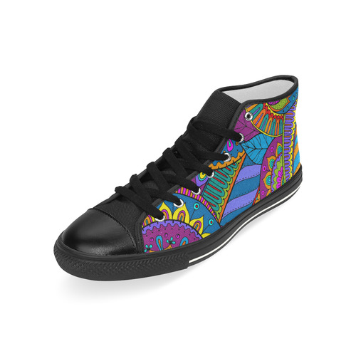 Pop Art PAISLEY Ornaments Pattern multicolored Men’s Classic High Top Canvas Shoes (Model 017)