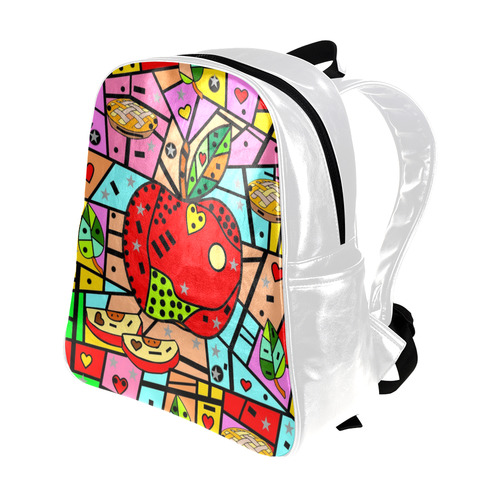 Apple Popart by Nico Bielow Multi-Pockets Backpack (Model 1636)