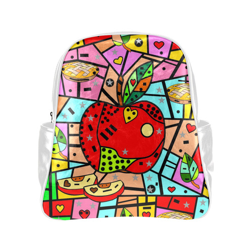 Apple Popart by Nico Bielow Multi-Pockets Backpack (Model 1636)