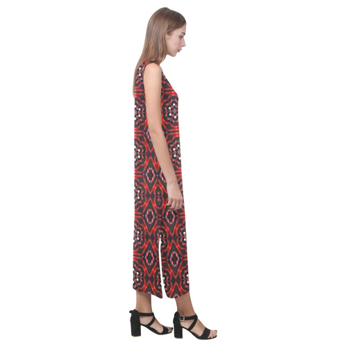 Red Phaedra Sleeveless Open Fork Long Dress (Model D08)