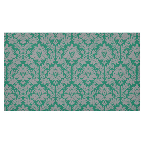 autumn fall colors green grey damask Cotton Linen Tablecloth 60"x 104"