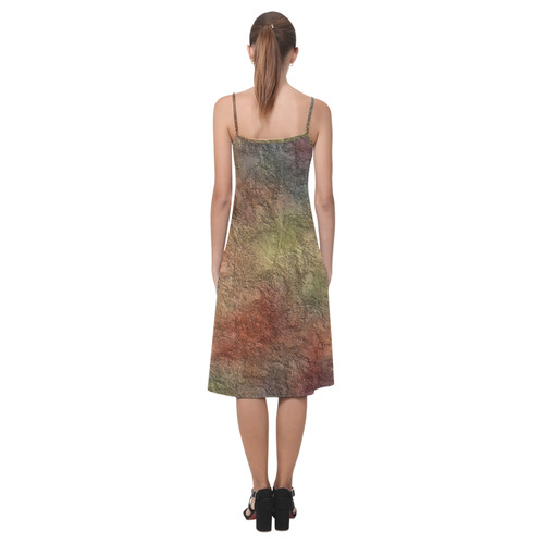 Warm Earth Tones Abstract Alcestis Slip Dress (Model D05)